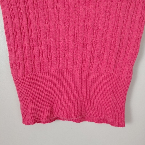 Hollister Vintage 2000s V-Neck Cable Knit Sweater Pink Size Medium - Picture 8 of 15